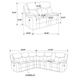 Sycamore Upholstered Power Reclining Sectional - Dark Grey