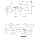 Sycamore Upholstered Power Reclining Sectional - Dark Grey