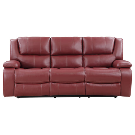 Camila 2-Piece Upholstered Reclining Sofa Set Red