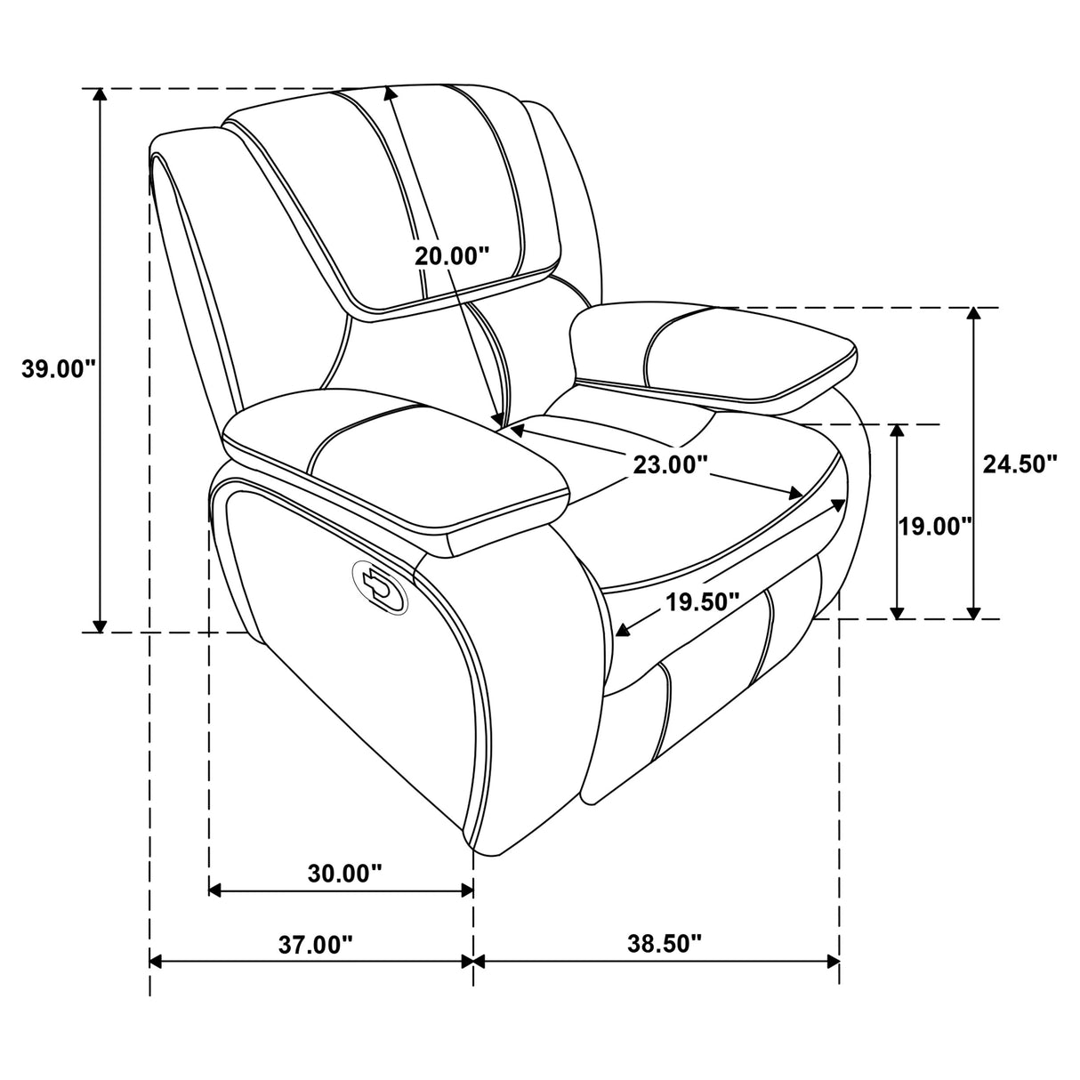 Camila Upholstered Glider Recliner Chair - Red