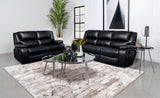 Camila 2-Piece Upholstered Reclining Sofa Set in Black