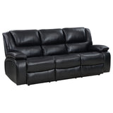 Camila 2-Piece Upholstered Reclining Sofa Set in Black