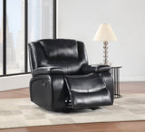 Camila Upholstered Glider Recliner Chair in Black