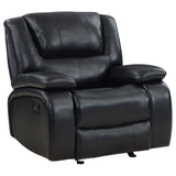 Camila Upholstered Glider Recliner Chair in Black