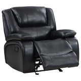 Camila Upholstered Glider Recliner Chair in Black