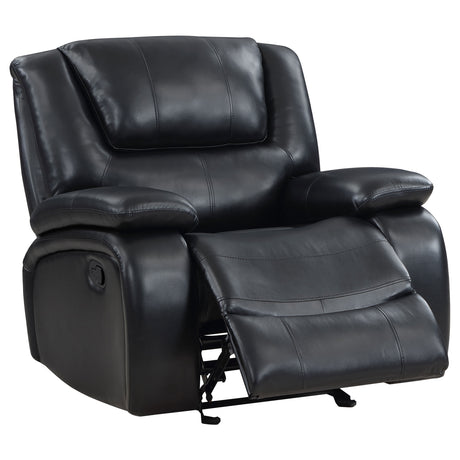 Camila Upholstered Glider Recliner Chair in Black