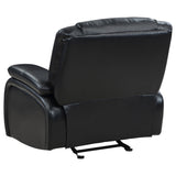 Camila Upholstered Glider Recliner Chair in Black