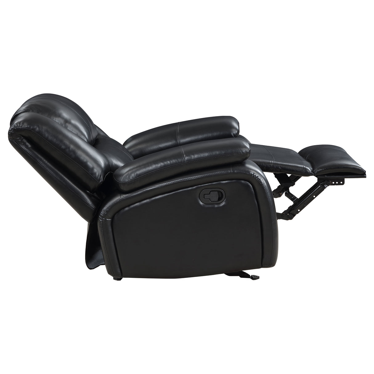 Camila Upholstered Glider Recliner Chair in Black