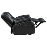 Camila Upholstered Glider Recliner Chair in Black