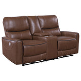 Greenfield 2-Piece Power Reclining Sofa Set Saddle Brown