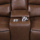 Greenfield 2-Piece Power Reclining Sofa Set Saddle Brown
