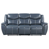 Sloane 2-Piece Blue Leatherette Reclining Sofa Set