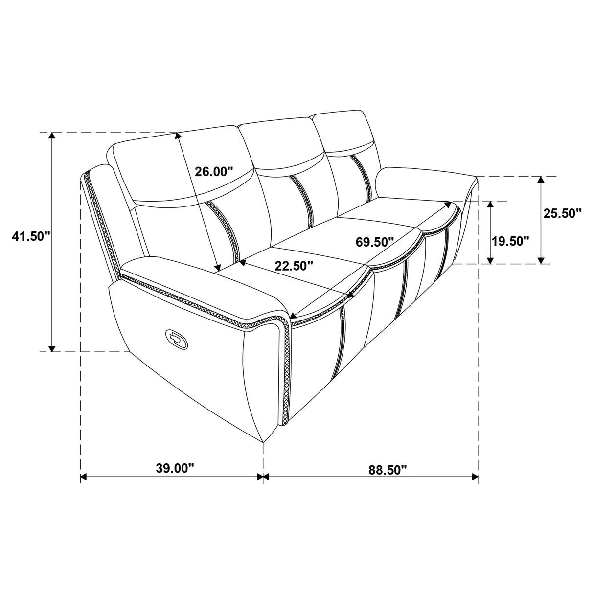 Sloane 2-Piece Blue Leatherette Reclining Sofa Set