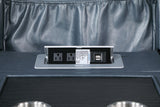 Sloane Blue Leatherette Reclining Sofa with Console