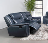 Sloane Upholstered Padded Arm Reclining Loveseat - Blue