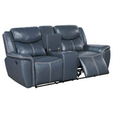 Sloane Upholstered Padded Arm Reclining Loveseat - Blue