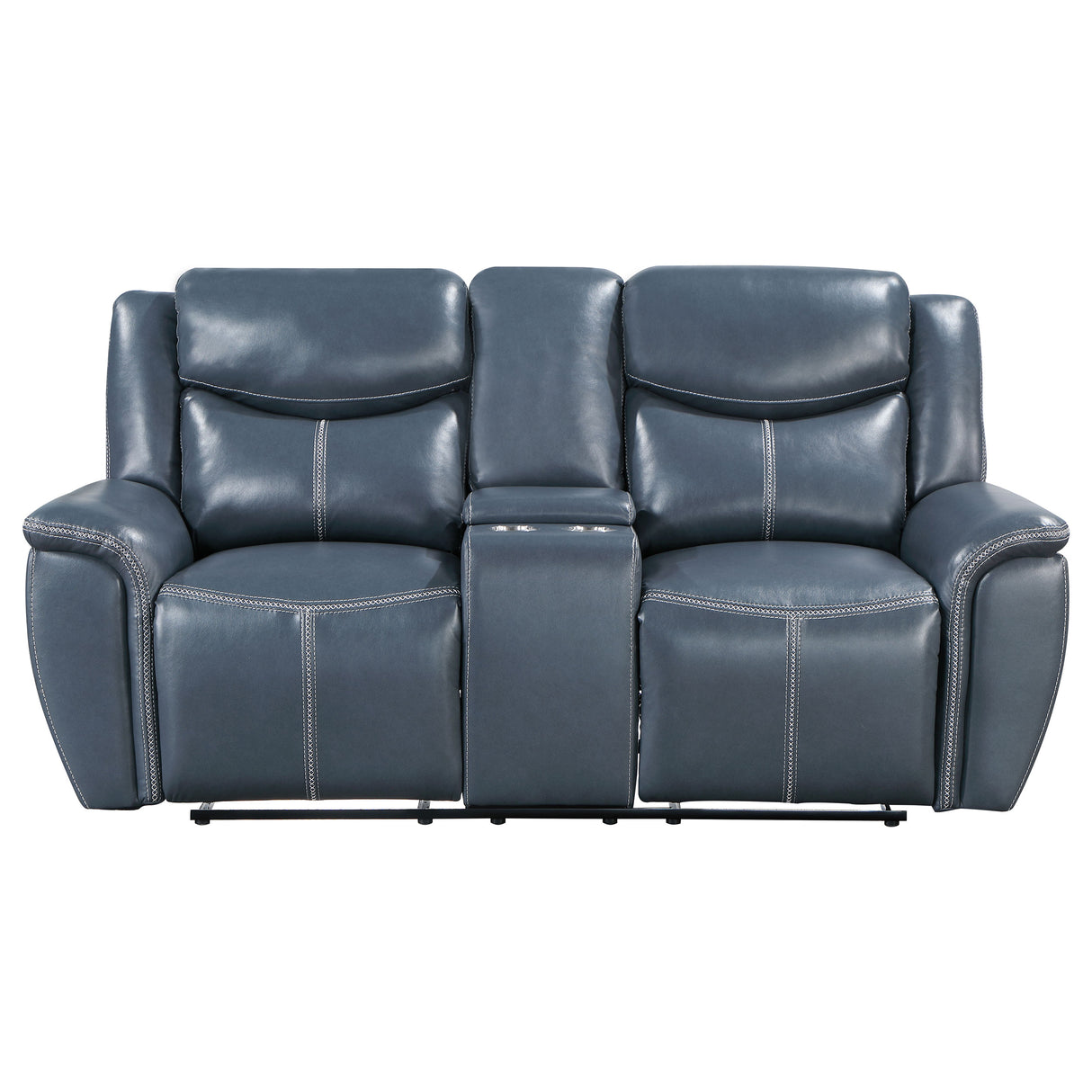 Sloane Upholstered Padded Arm Reclining Loveseat - Blue