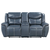 Sloane Upholstered Padded Arm Reclining Loveseat - Blue