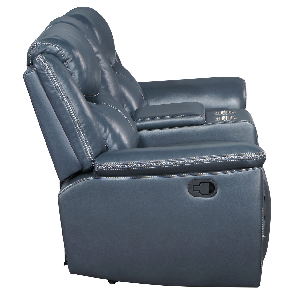 Sloane Upholstered Padded Arm Reclining Loveseat - Blue