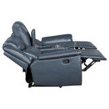 Sloane Upholstered Padded Arm Reclining Loveseat - Blue
