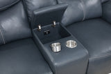 Sloane Upholstered Padded Arm Reclining Loveseat - Blue