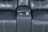Sloane Upholstered Padded Arm Reclining Loveseat - Blue