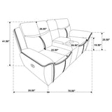 Sloane Upholstered Padded Arm Reclining Loveseat - Blue