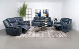 Sloane Upholstered Padded Arm Reclining Loveseat - Blue