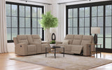 Brentwood 2-Piece Upholstered Reclining Sofa Set, Taupe