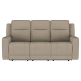 Brentwood 2-Piece Upholstered Reclining Sofa Set, Taupe