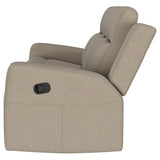 Brentwood Upholstered Motion Reclining Sofa in Taupe