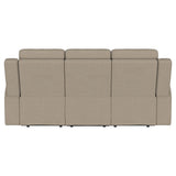 Brentwood Upholstered Motion Reclining Sofa in Taupe