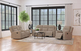 Brentwood Upholstered Motion Reclining Sofa in Taupe