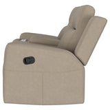 Brentwood Upholstered Motion Reclining Loveseat, Taupe