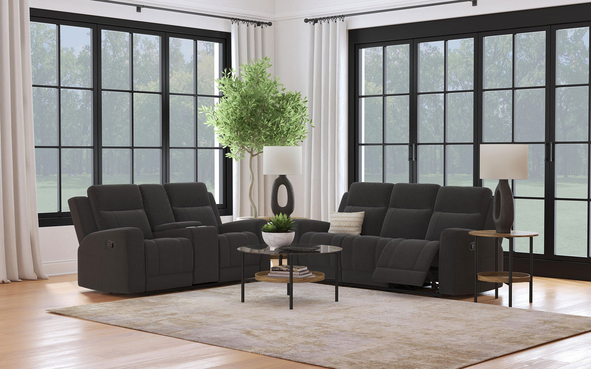 Brentwood 2-Piece Reclining Sofa Set Charcoal