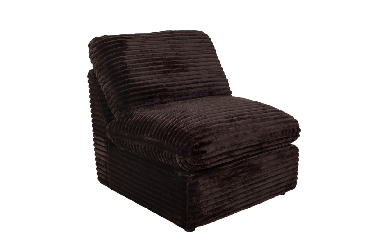 Collins Modular Armless Chair in Chocolate Brown