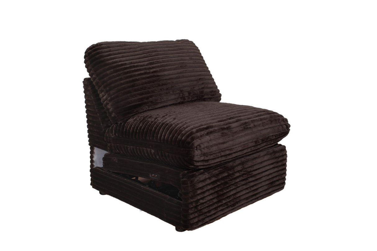 Collins Modular Power Armless Recliner in Chocolate Brown