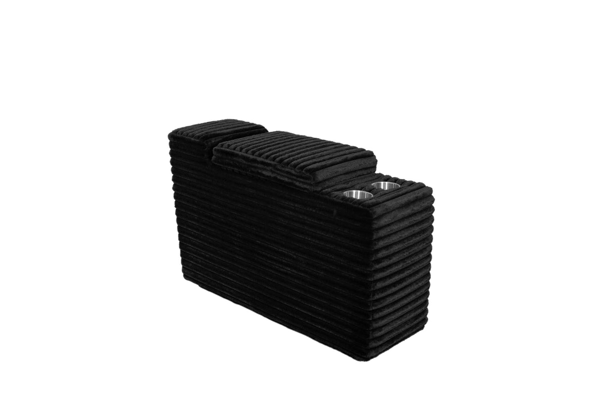 Collins Upholstered Modular Storage Console Black
