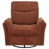 Adler Upholstered Power Swivel Glider Recliner in Rust