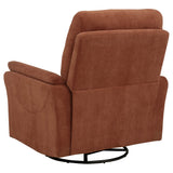Adler Upholstered Power Swivel Glider Recliner in Rust