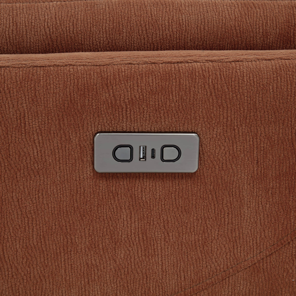 Adler Upholstered Power Swivel Glider Recliner in Rust