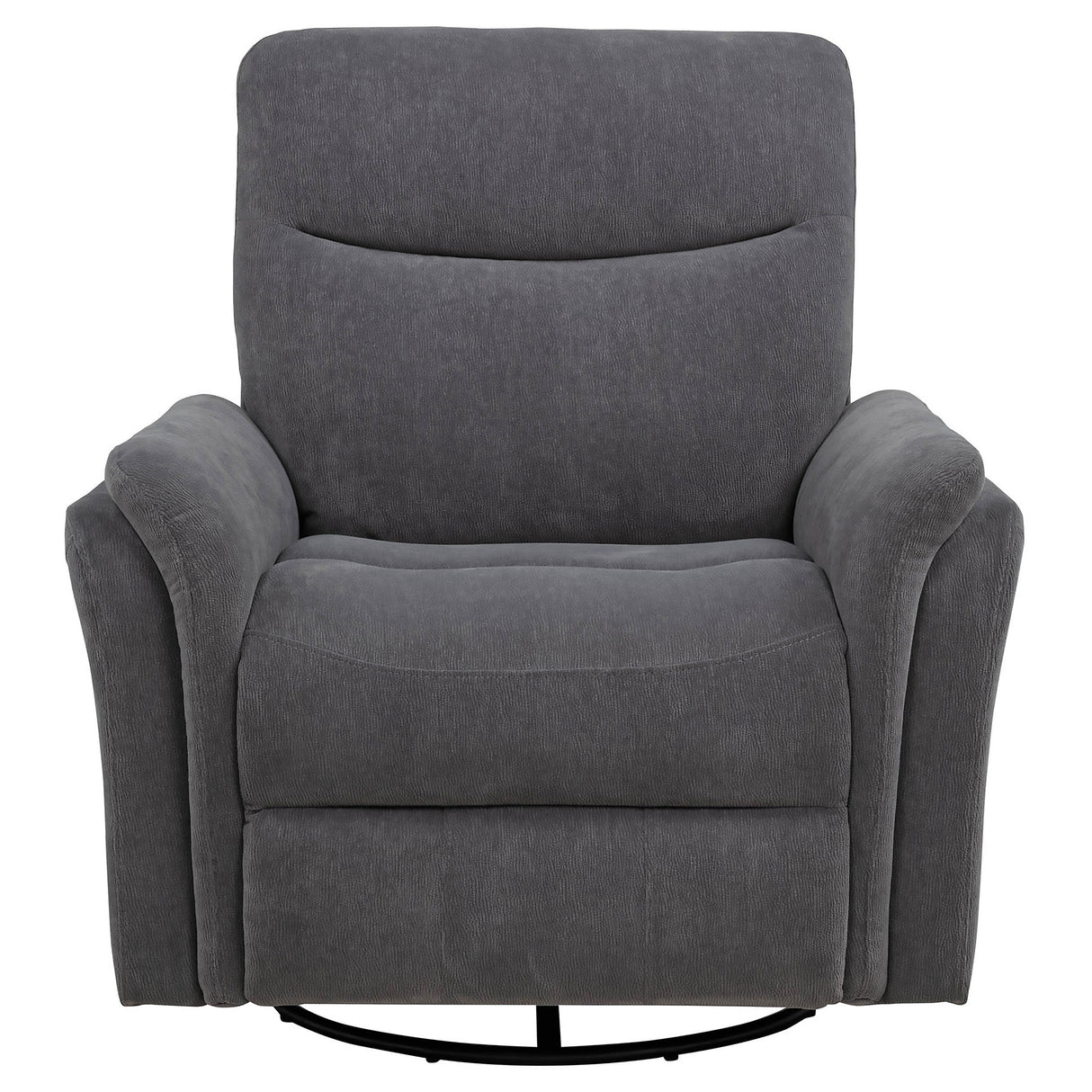 Adler Upholstered Power Swivel Glider Recliner Charcoal Grey