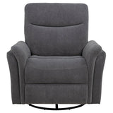 Adler Upholstered Power Swivel Glider Recliner Charcoal Grey