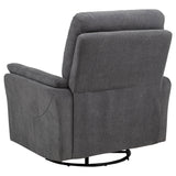 Adler Upholstered Power Swivel Glider Recliner Charcoal Grey