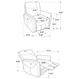 Adler Upholstered Power Swivel Glider Recliner Charcoal Grey