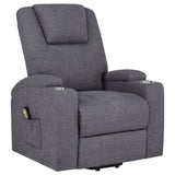 Louie Chenille Upholstered Power Lift Massage Chair Grey