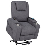 Louie Chenille Upholstered Power Lift Massage Chair Grey