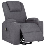 Louie Chenille Upholstered Power Lift Massage Chair Grey