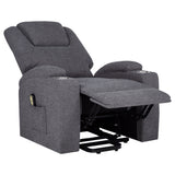 Louie Chenille Upholstered Power Lift Massage Chair Grey