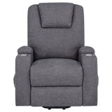 Louie Chenille Upholstered Power Lift Massage Chair Grey